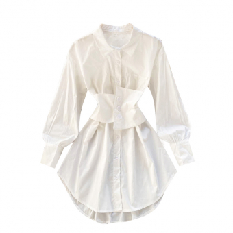 Платье рубашка комбинация широкий пояс корсет 3 пуговицы